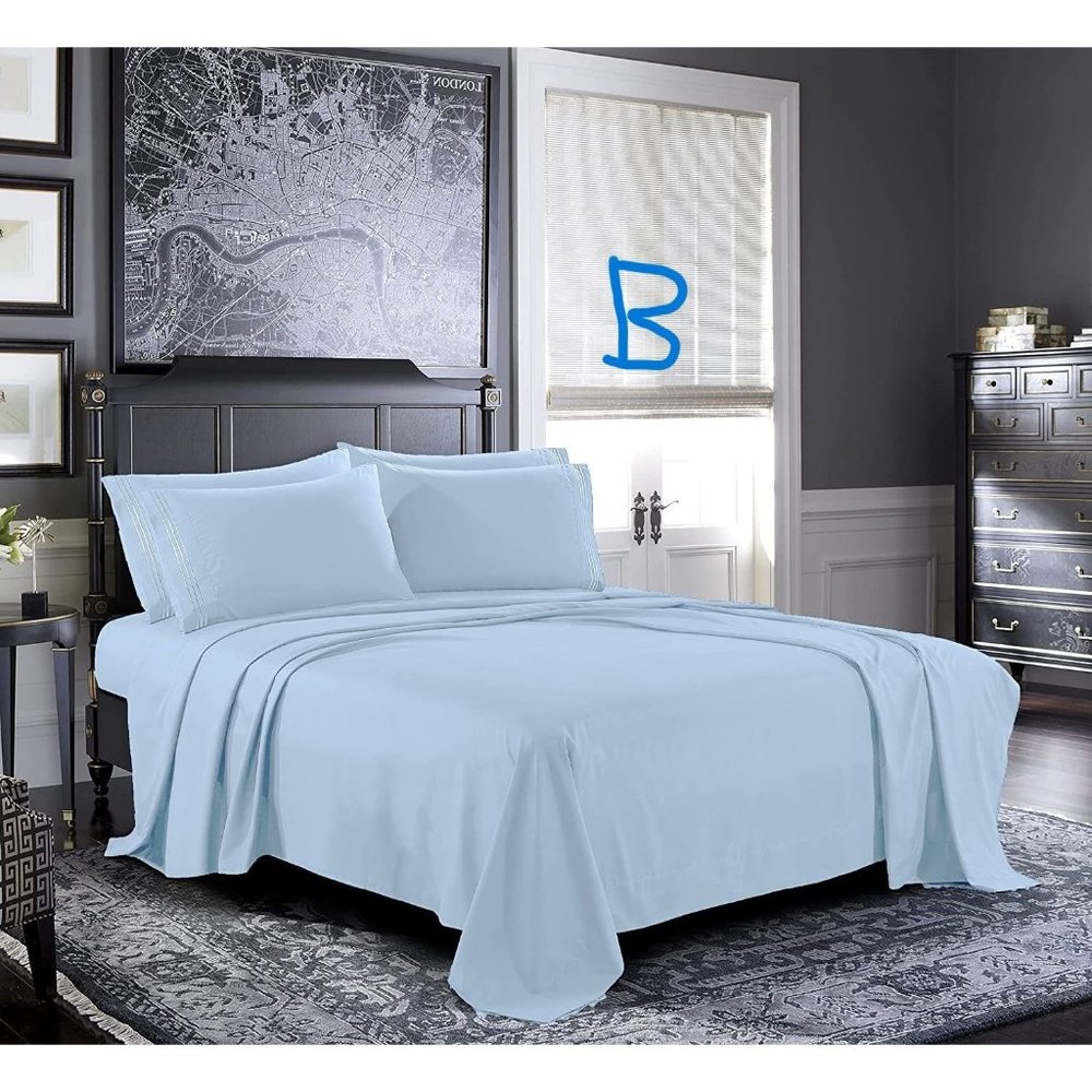 6 Piece Bed Sheets - Cal King, King, Queen , Full  Sheet Set [6-Piece,] … - Picture 8 of 11